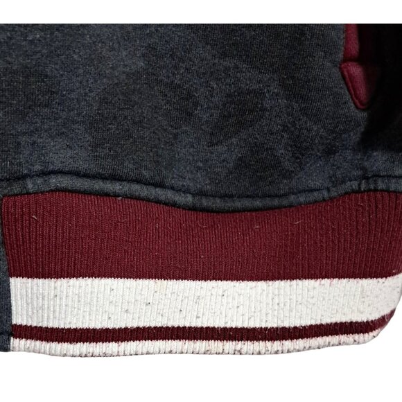 Trukfit Mens L Varsity Jacket  Maroon & Gray "TF" Embroidered Button-Up Made In - Picture 8 of 8